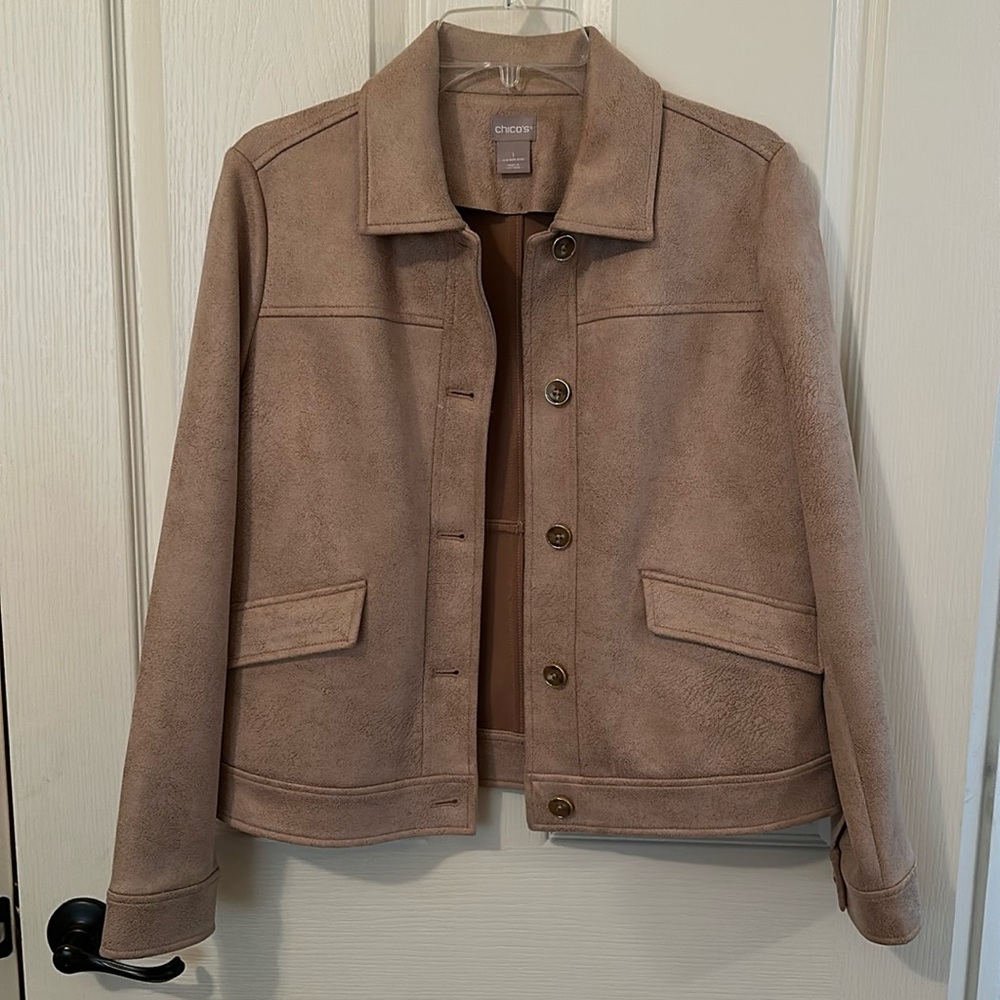 Chico’s tan suede jacket